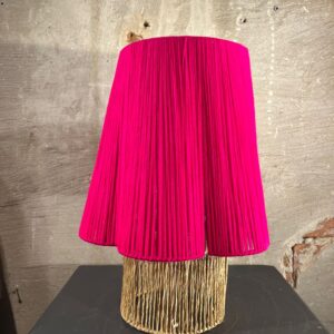 Zeegras lantaarn tafel model donker roze
