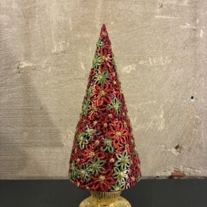 Resin kerstboom blooming jewel red