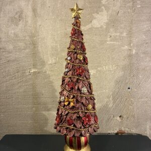 Resin kerstboom classic garland brown