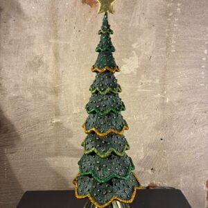 Resin kerstboom emerald dot green