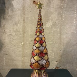 Resin kerstboom golden scallop