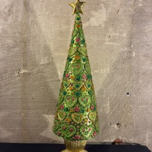Resin kerstboom green hearts