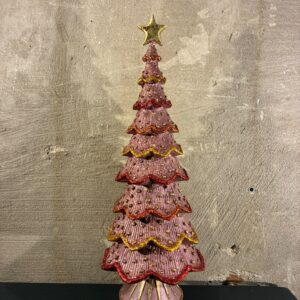 Resin kerstboom pink dot