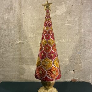 Resin kerstboom pink feather