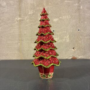 Resin kerstboom red garland