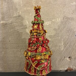 Resin kerstboom ribbon en bows red