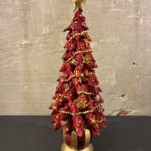 Resin kerstboom traditional red