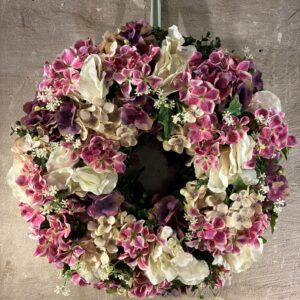 Zijden krans hortensia