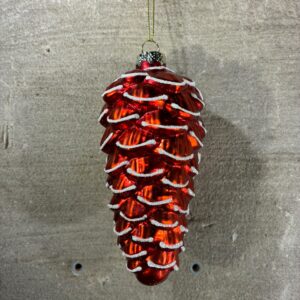 kerstornament dennenappel rood