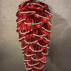 kerstornament dennenappel rood