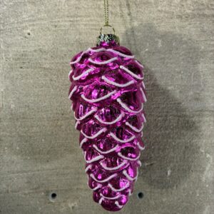 kerstornament dennenappel roze